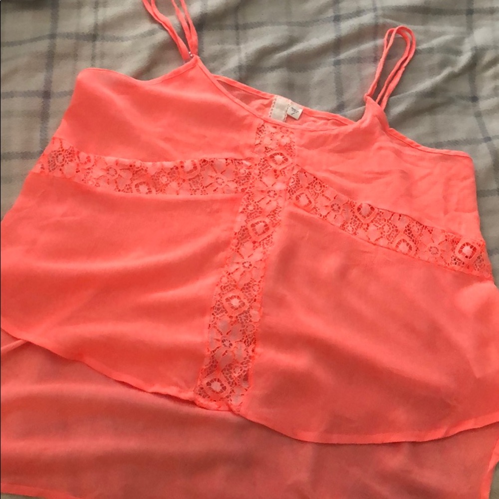 Spaghetti strap semi crop top